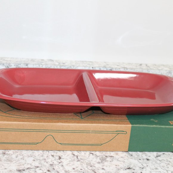 Longaberger Paprika Divided Dish Serving Tray NEW - Picture 2 of 6